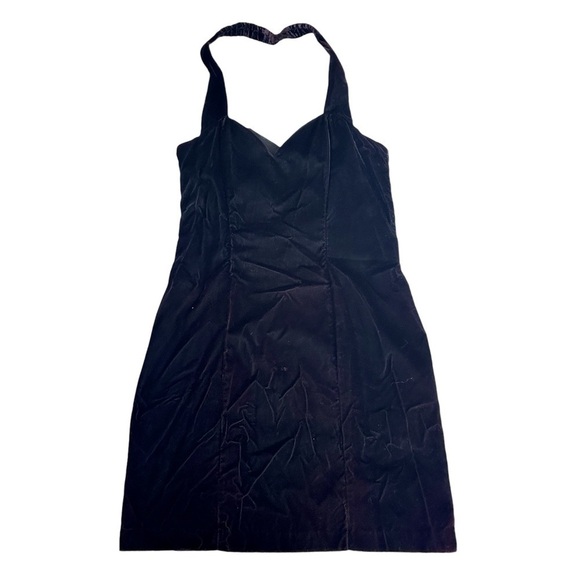 RAMPAGE Vtg 90s Y2K Oxblood Velvet Whimsigoth Halter Mini Dress Size 11 M - Picture 2 of 11